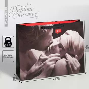 Пакет подарочный ламинированный горизонтальный, упаковка,