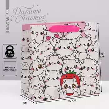 Пакет подарочный ламинированный квадратный, упаковка,