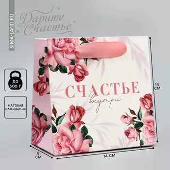 Пакет подарочный ламинированный квадратный, упаковка,