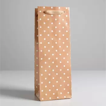 Пакет подарочный ламинированный под бутылку, упаковка,