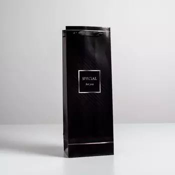 Пакет подарочный ламинированный под бутылку, упаковка, special for you, 13 x 35 x 10 см