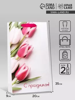 Пакет подарочный ламинированный под две бутылки