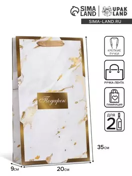 Пакет подарочный ламинированный под две бутылки