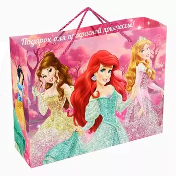 Пакет подарочный ламинированный с блестками, принцессы, 403111. 5 см