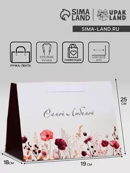 Пакет подарочный ламинированный с широким дном,