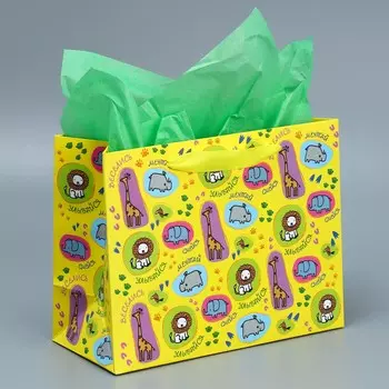 Пакет подарочный ламинированный с тишью, упаковка,