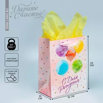 Пакет подарочный ламинированный с тишью, упаковка,