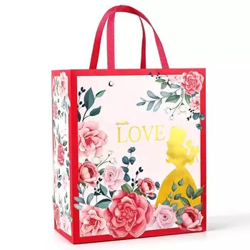 Пакет подарочный ламинированный с тиснением with love, принцессы, 232711.5 см