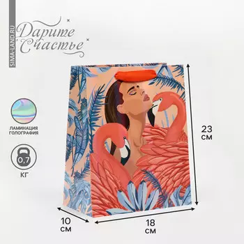 Пакет подарочный ламинированный, упаковка,