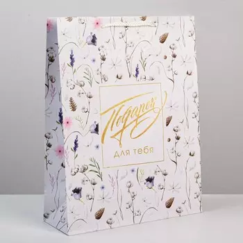 Пакет подарочный ламинированный, упаковка, gift for you, l 28 х 38 х 9 см