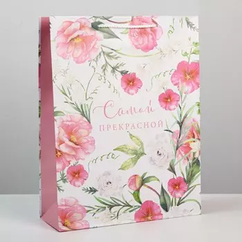 Пакет подарочный ламинированный, упаковка, with love, l 28 х 38 х 9 см