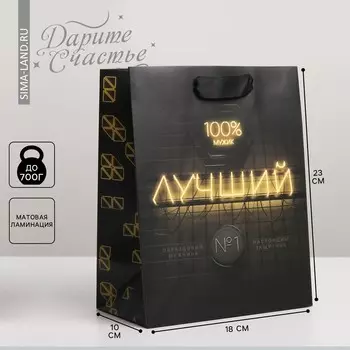 Пакет подарочный ламинированный вертикальный, упаковка,