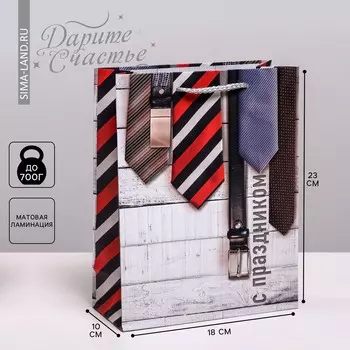 Пакет подарочный ламинированный вертикальный, упаковка,