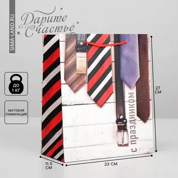 Пакет подарочный ламинированный вертикальный, упаковка,