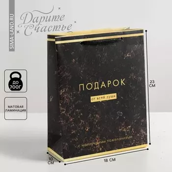 Пакет подарочный ламинированный вертикальный, упаковка,