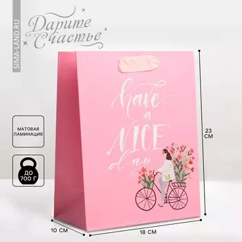 Пакет подарочный ламинированный вертикальный, упаковка,