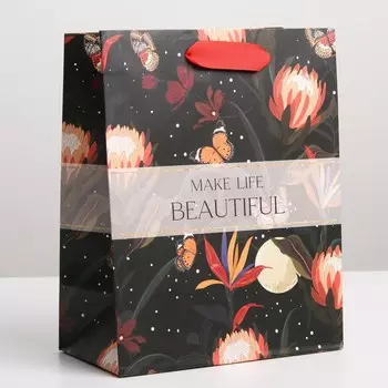 Пакет подарочный ламинированный вертикальный, упаковка,