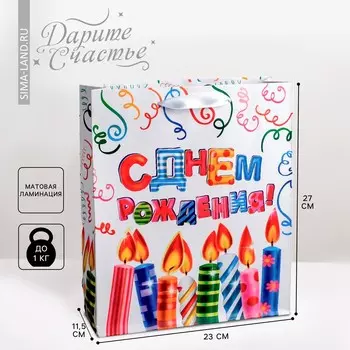 Пакет подарочный ламинированный вертикальный, упаковка,