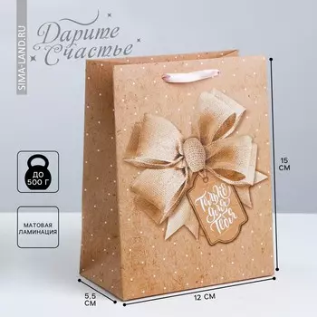 Пакет подарочный ламинированный вертикальный, упаковка,