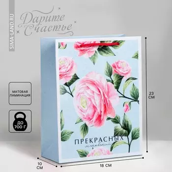 Пакет подарочный ламинированный вертикальный, упаковка,