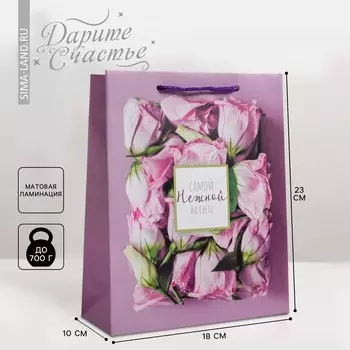 Пакет подарочный ламинированный вертикальный, упаковка,