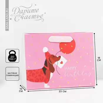 Пакет подарочный ламинированный вертикальный, упаковка,