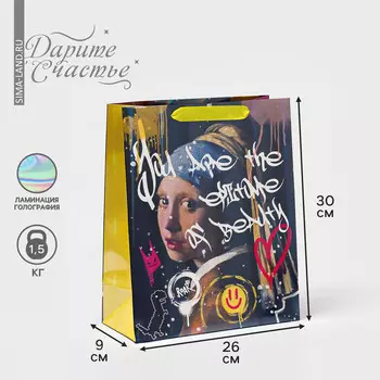 Пакет подарочный ламинированный вертикальный, упаковка,