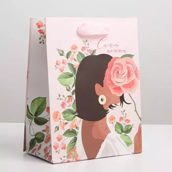 Пакет подарочный ламинированный вертикальный, упаковка,