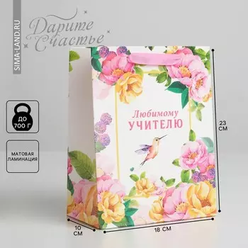 Пакет подарочный ламинированный вертикальный, упаковка,