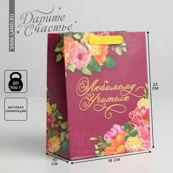 Пакет подарочный ламинированный вертикальный, упаковка,