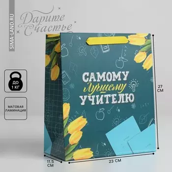 Пакет подарочный ламинированный вертикальный, упаковка,