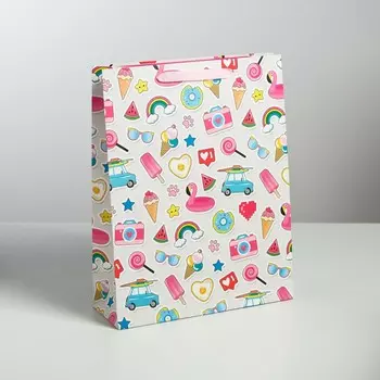 Пакет подарочный ламинированный вертикальный, упаковка,