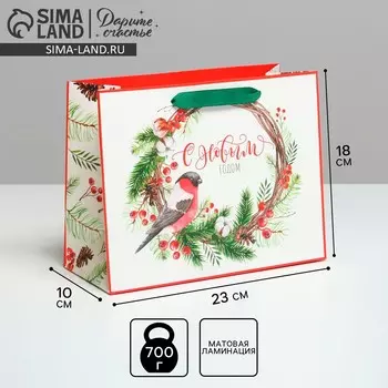 Пакет подарочный новогодний ламинированный