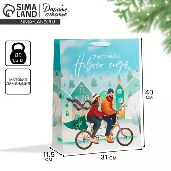 Пакет подарочный новогодний ламинированный