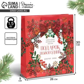 Пакет подарочный новогодний ламинированный