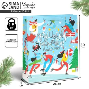 Пакет подарочный новогодний ламинированный