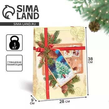 Пакет подарочный новогодний ламинированный
