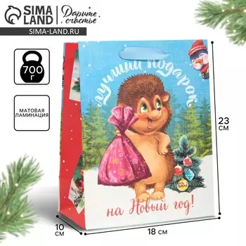 Пакет подарочный новогодний ламинированный