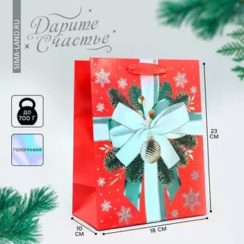 Пакет подарочный новогодний ламинированный