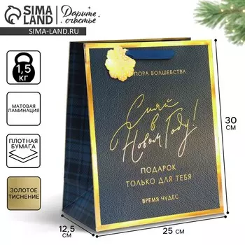 Пакет подарочный новогодний ламинированный