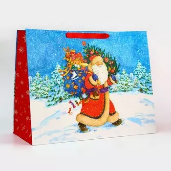 Пакет подарочный новогодний ламинированный