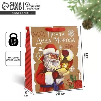 Пакет подарочный новогодний ламинированный