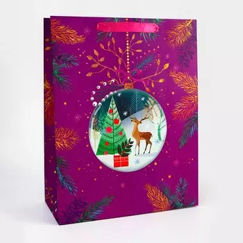 Пакет подарочный новогодний ламинированный