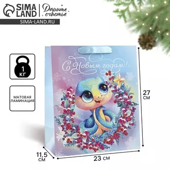Пакет подарочный новогодний ламинированный