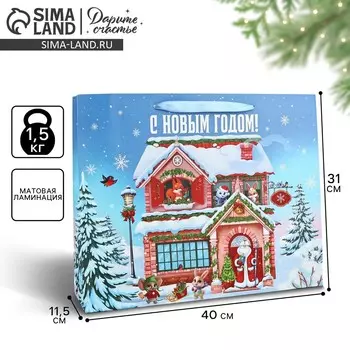 Пакет подарочный новогодний ламинированный