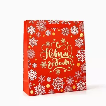 Пакет подарочный новогодний ламинированный