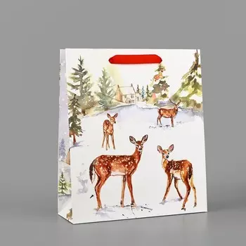 Пакет подарочный новогодний ламинированный
