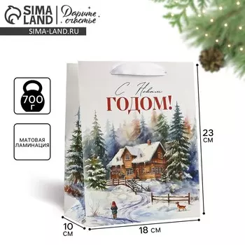 Пакет подарочный новогодний ламинированный