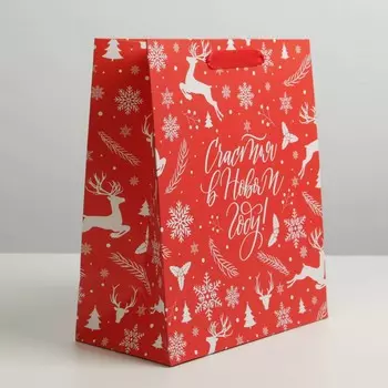 Пакет подарочный новогодний ламинированный