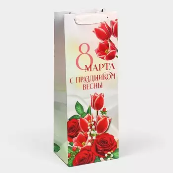 Пакет подарочный под бутылку, упаковка,